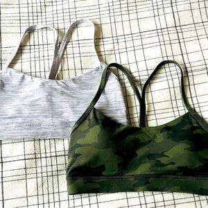Lululemon size 6 Flow Y Nulu light support sports bras.